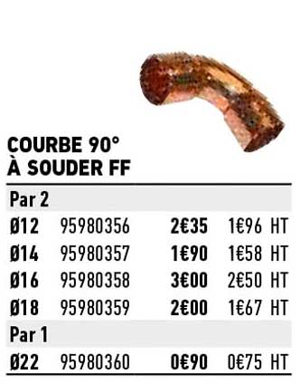 courbe 90° à souder ff
