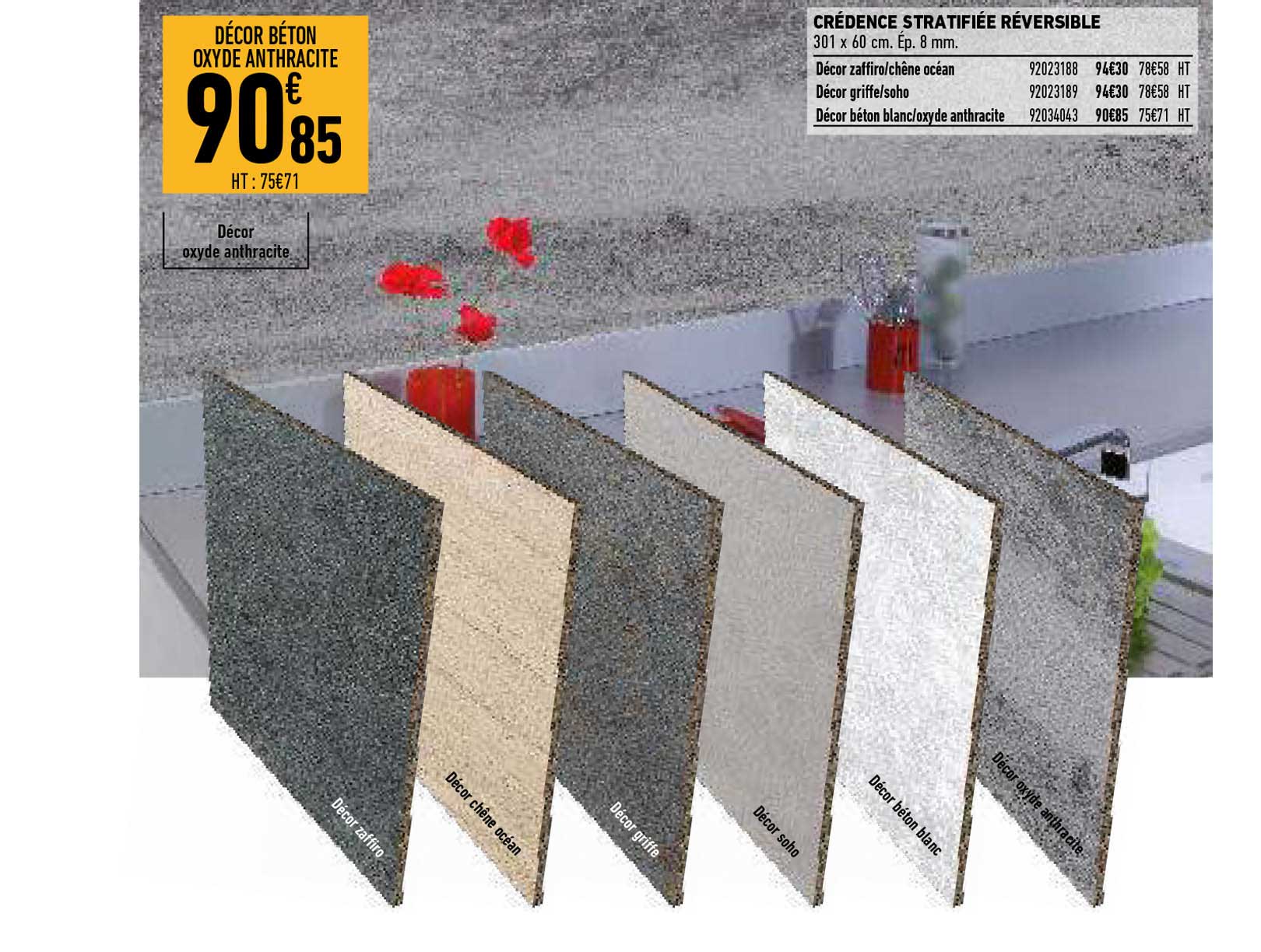 Crédence Stratifiée Réversible