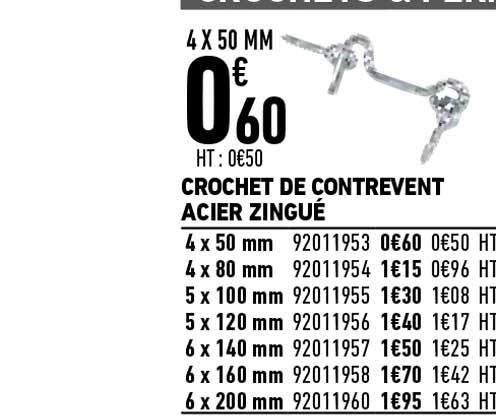 crochet de contrevent acier zingué