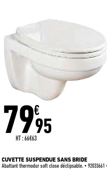 cuvette suspendue sans bride