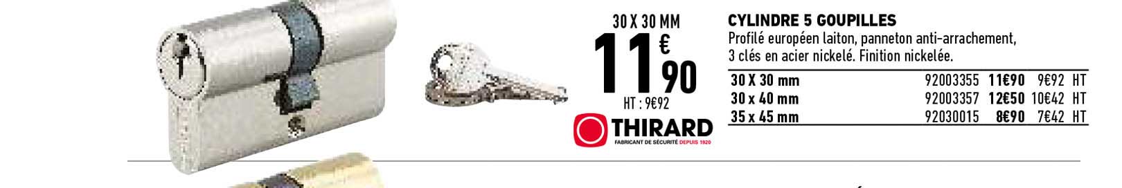 cylindre 5 goupilles thirard