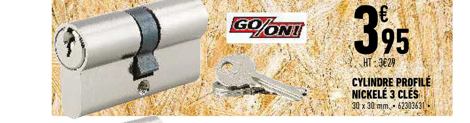 cylindre profilé nickelé 3 clés go-on!