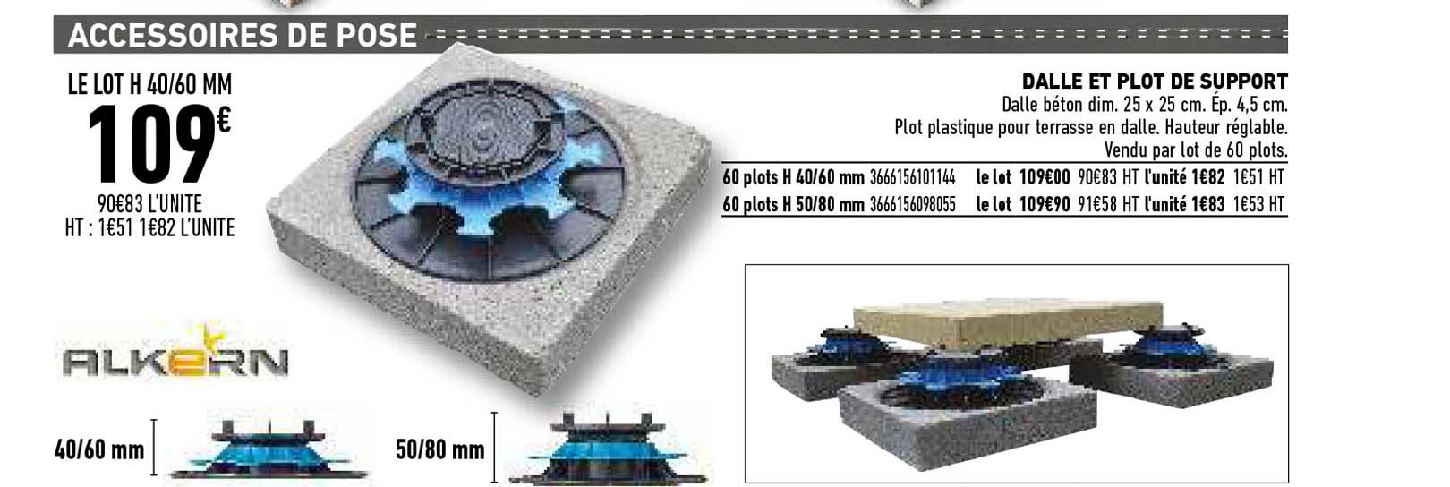 dalle et plot de support