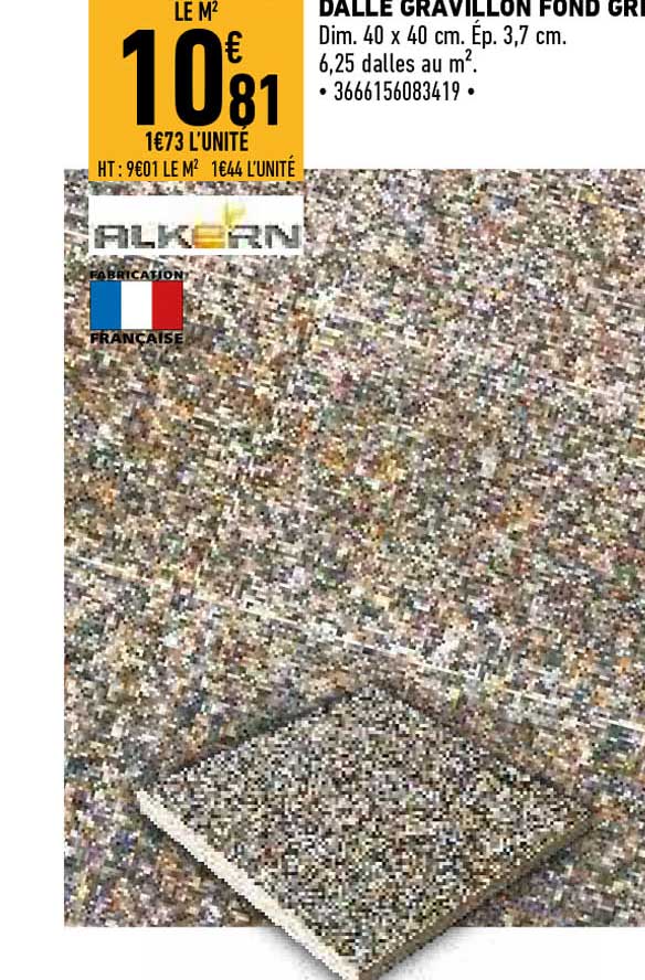 Dalle Gravillon Fond Gris