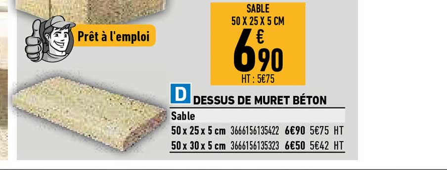 dessus de muret béton