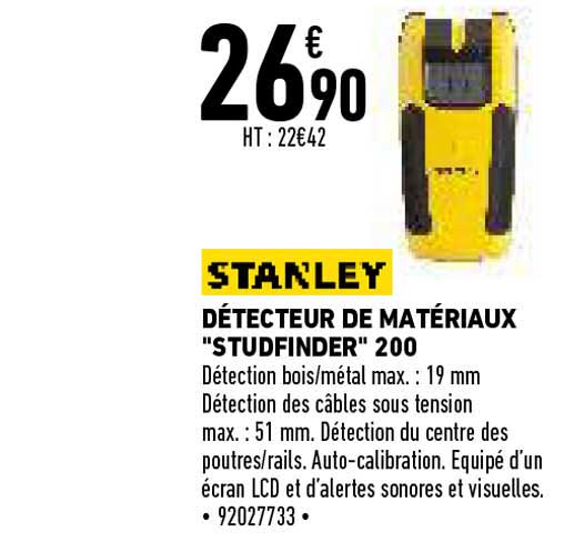 détecteur de matériaux "studfinder" 200 stanley