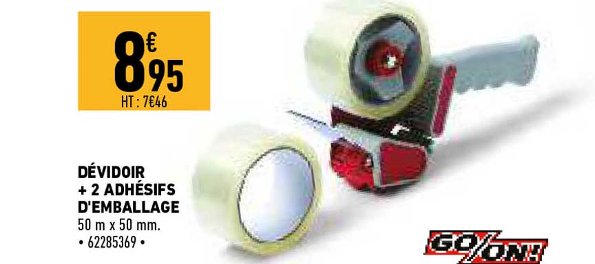 dévidoir + 2 adhésifs d'emballage go-on!