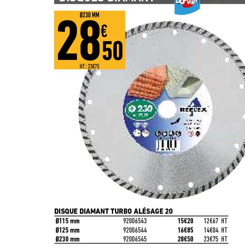 disque diamant turbo alésage 20