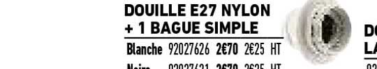 Douille E27 Nylon + 1 Bague Simple
