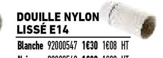 douille nylon lissé e14