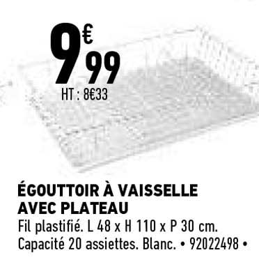 Egouttoir A Vaisselle Avec Plateau