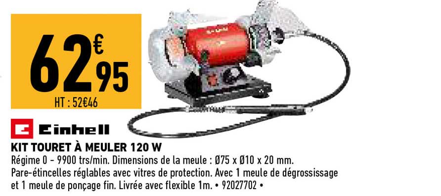 einhell kit touret a meuler 120 w