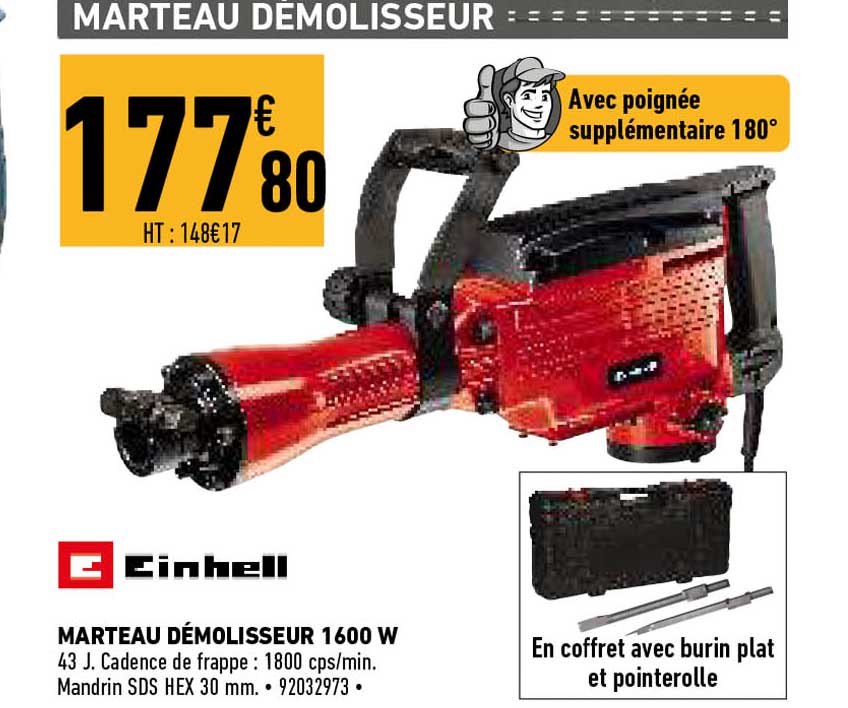 einhell marteau demolisseur 1600 w
