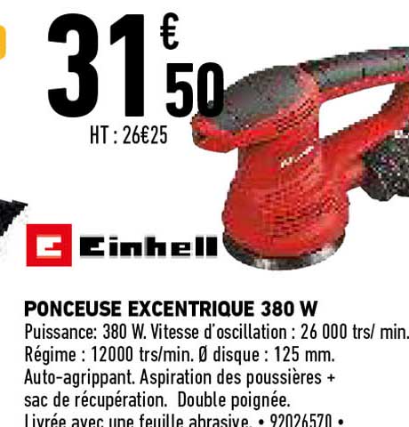 einhell ponceuse excentrique 380 w