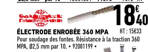 électrode enrobée 360 mpa