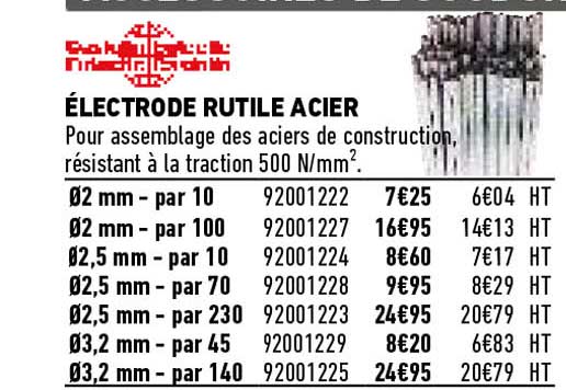 electrode rutile acier