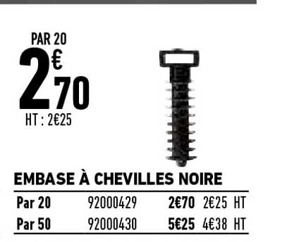 embase à chevilles noire