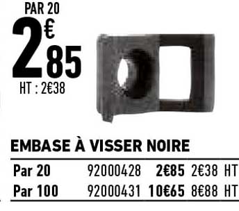embase à visser noire