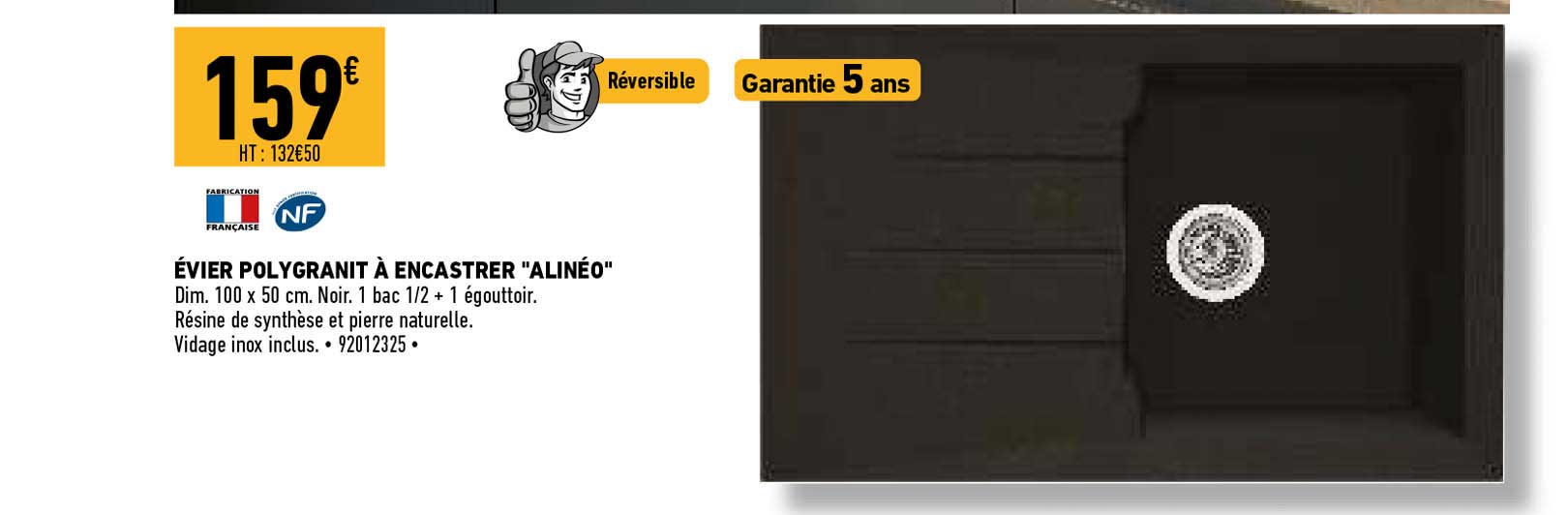 évier Polygranit à Encastrer "alinéo"