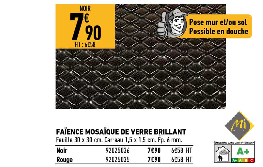 faïence mosaïque de verre brillant