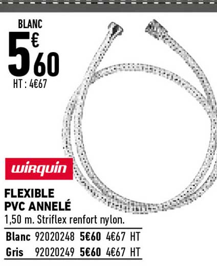 flexible pvc annelé wirquin