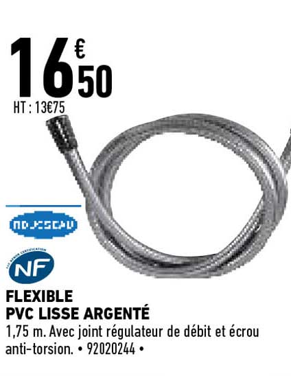 flexible pvc lisse argenté