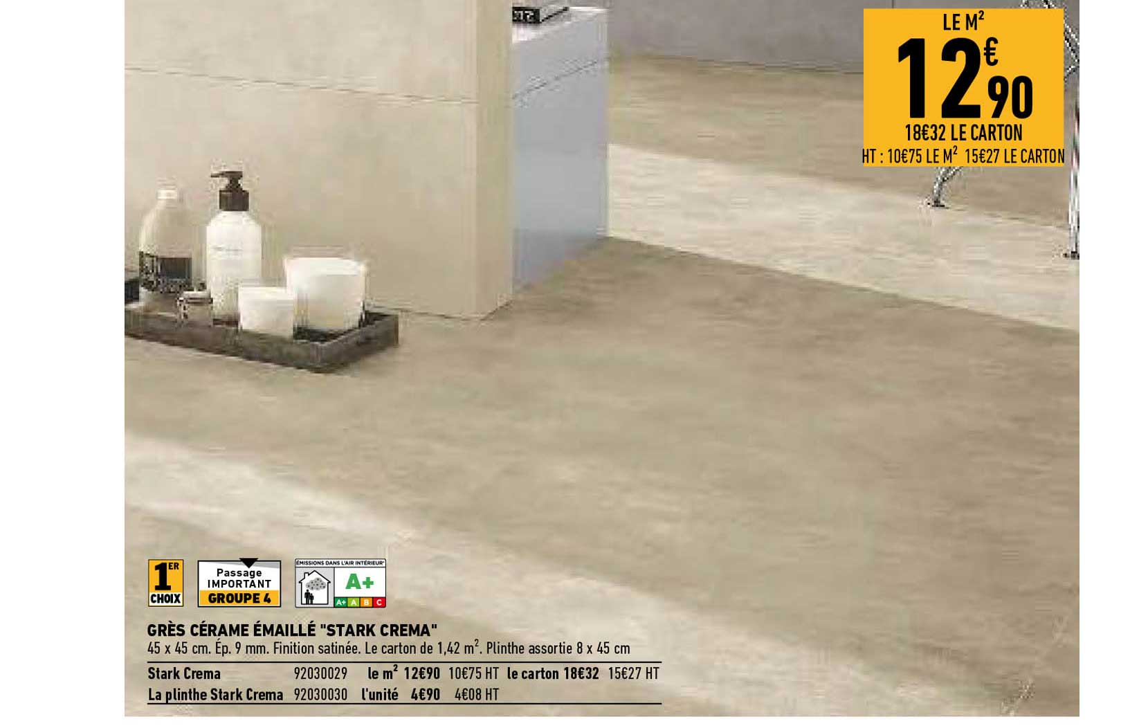 grès cérame émaill" "stark crema"