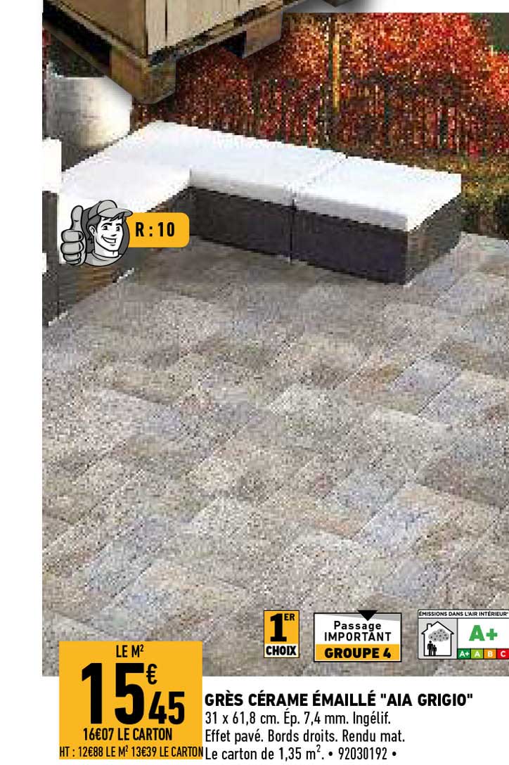 grès cérame émaillé "aia grigio"