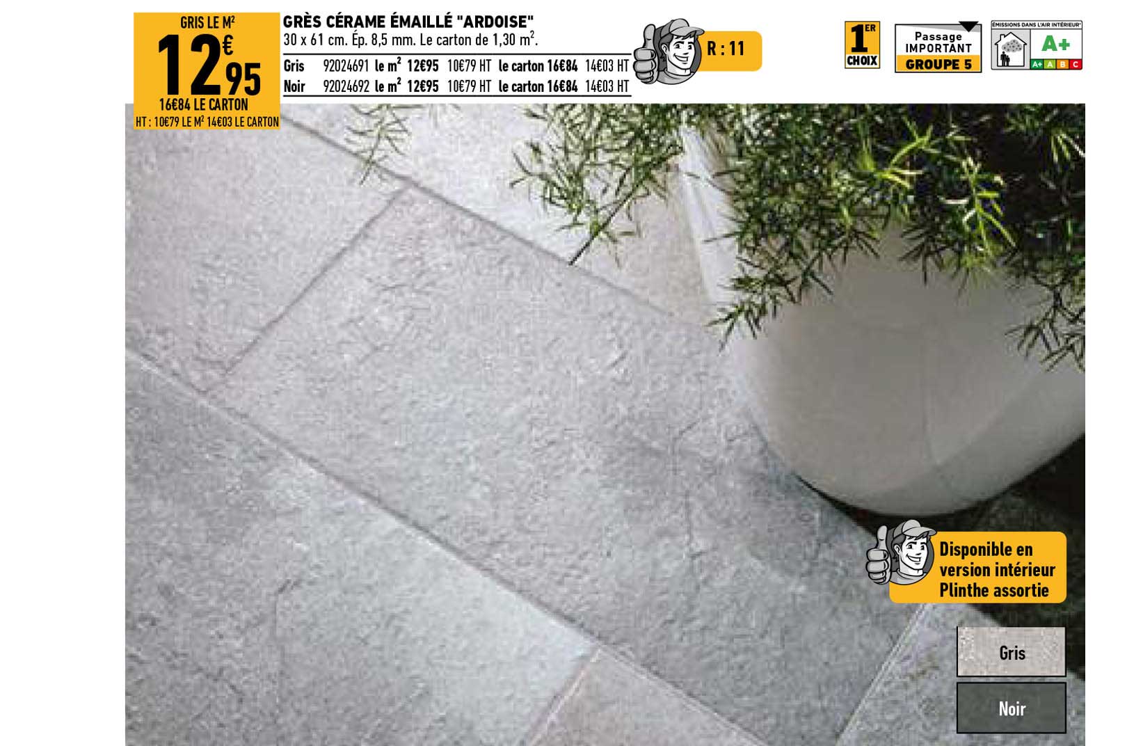 grès cérame émaillé "ardoise"