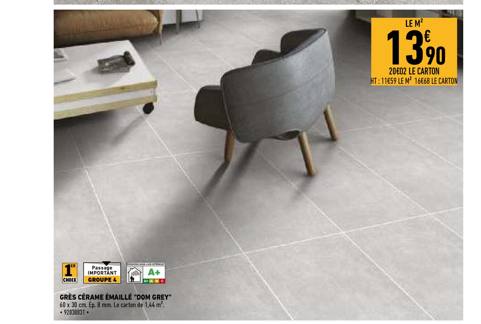 grès cérame émaillé "dom grey"