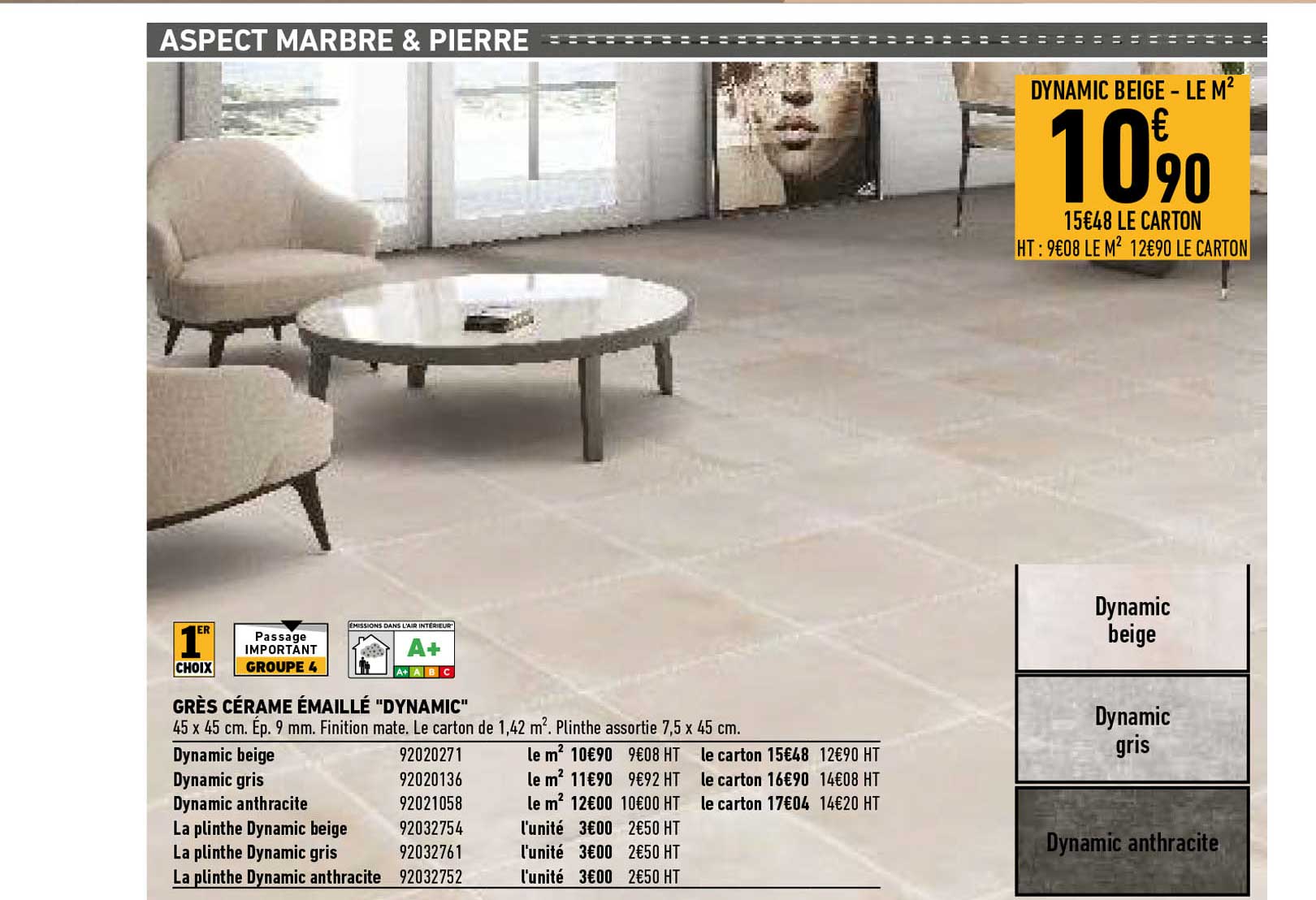 grès cérame émaillé "dynamic"