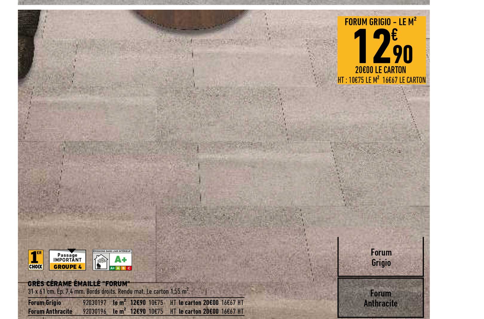 grès cérame émaillé "forum"