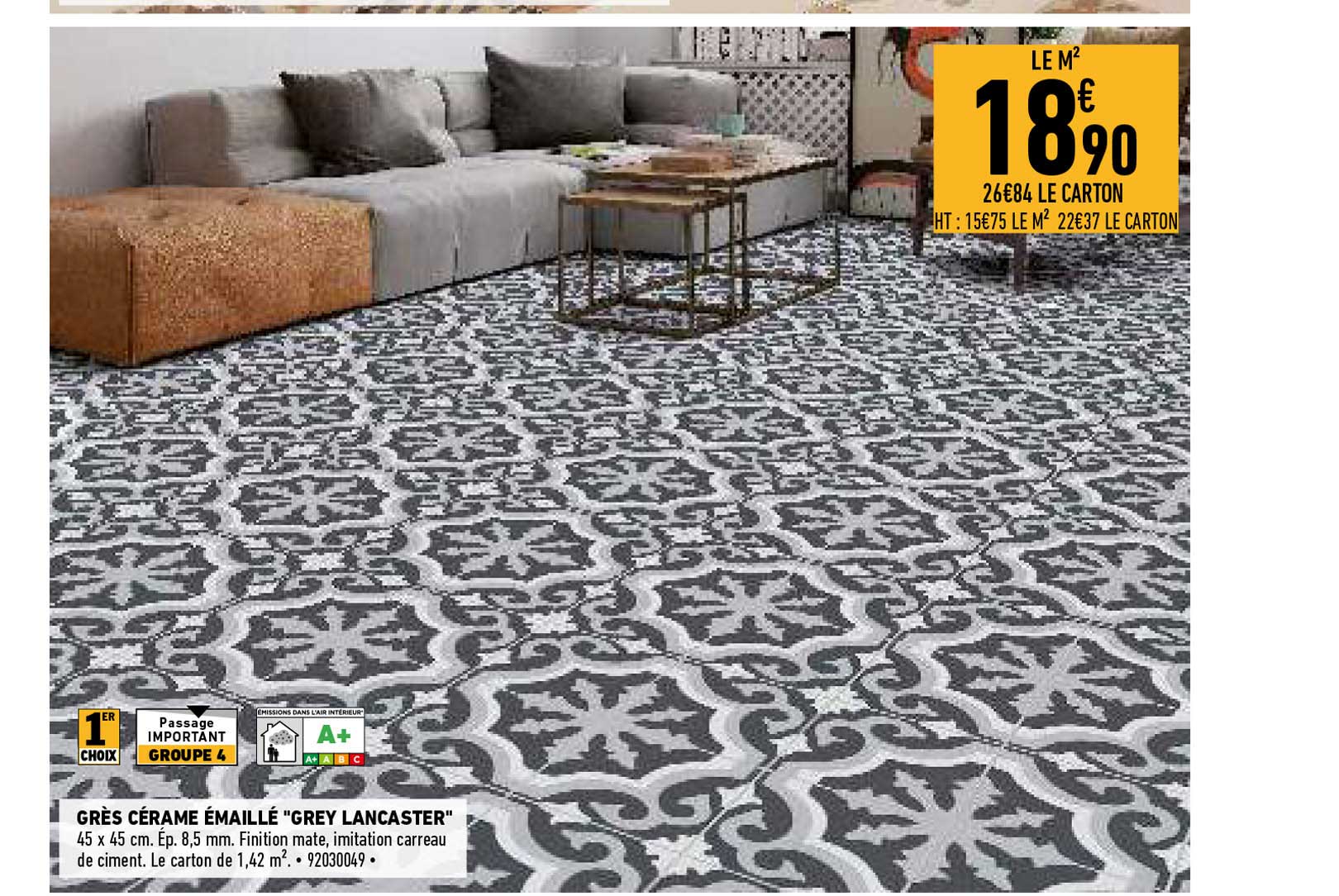 grès cérame émaillé "grey lancaster"