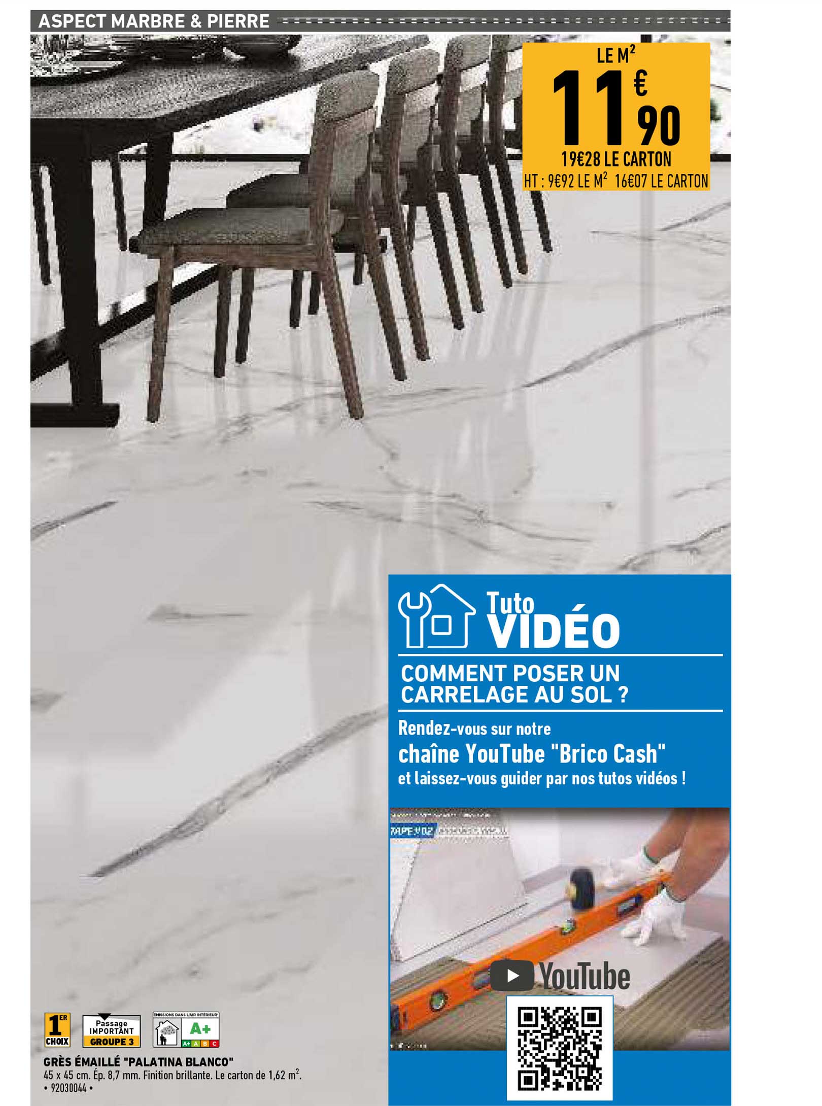 grès émaillé "palatina blanco"