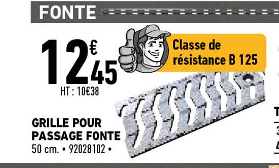 grille pour passage fonte