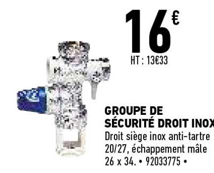 groupe de sécurité droit inox