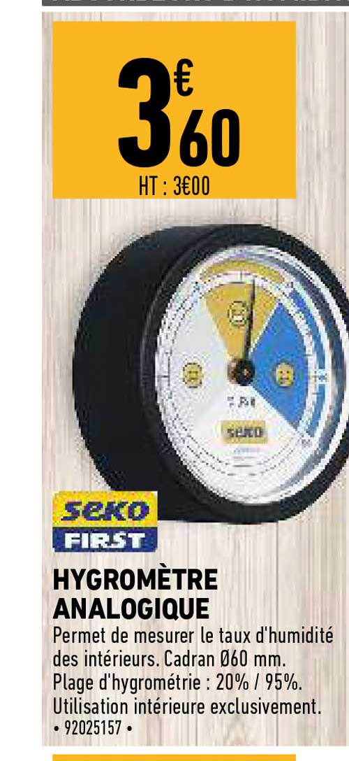hygromètre analogique seko first