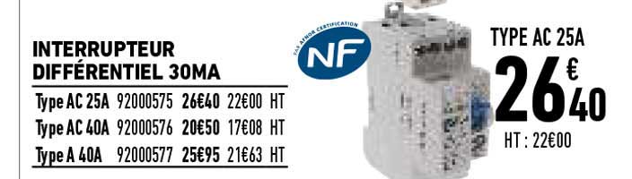 interrupteur différentiel 30ma