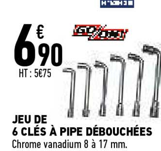jeu de 6 clés à pipe débouchées go-on!