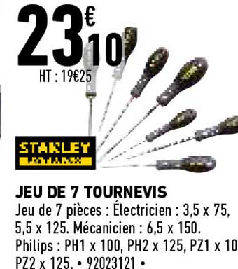 Jeu De 7 Tournevis Stanley Fatmax