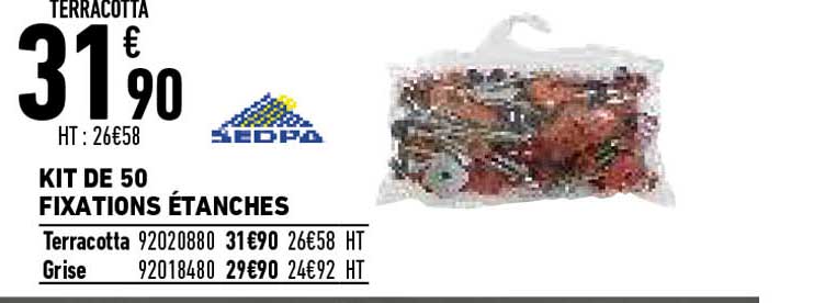 kit de 50 fixations étanches sedpa