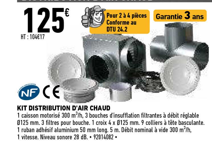 kit distribution d'air chaud