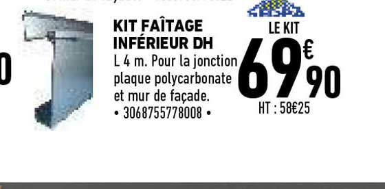 kit faîtage inférieur dh