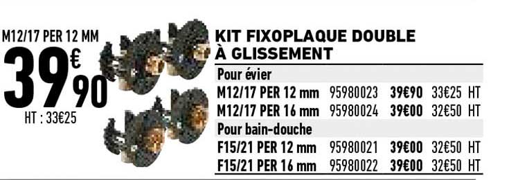 kit fixoplaque double à glissement