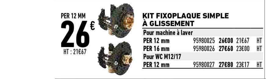 kit fixoplaque simple à glissement