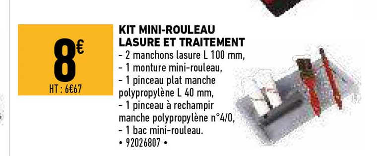 kit mini-rouleau lasure et traitement