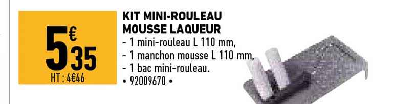 kit mini-rouleau mousse laqueur