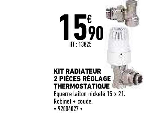 kit radiateur 2 pièces réglage thermostatique