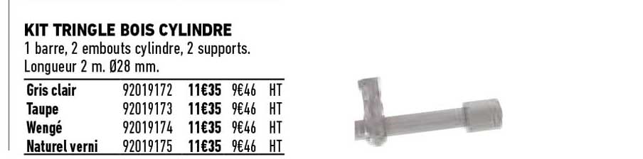 kit tringle bois cylindre