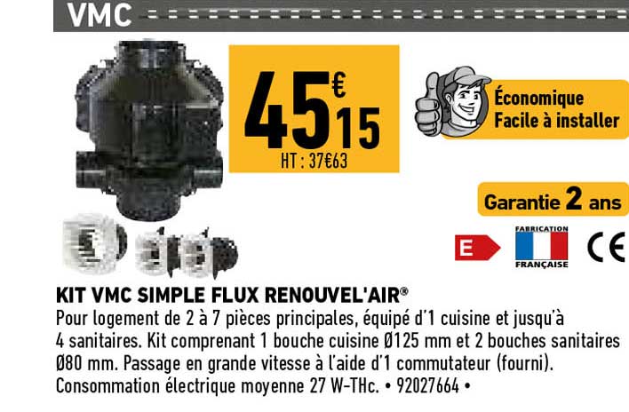 kit vmc simple flux renouvel'air